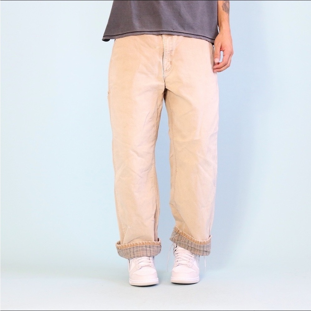 vintage carharrt flannel lined carpenter pants